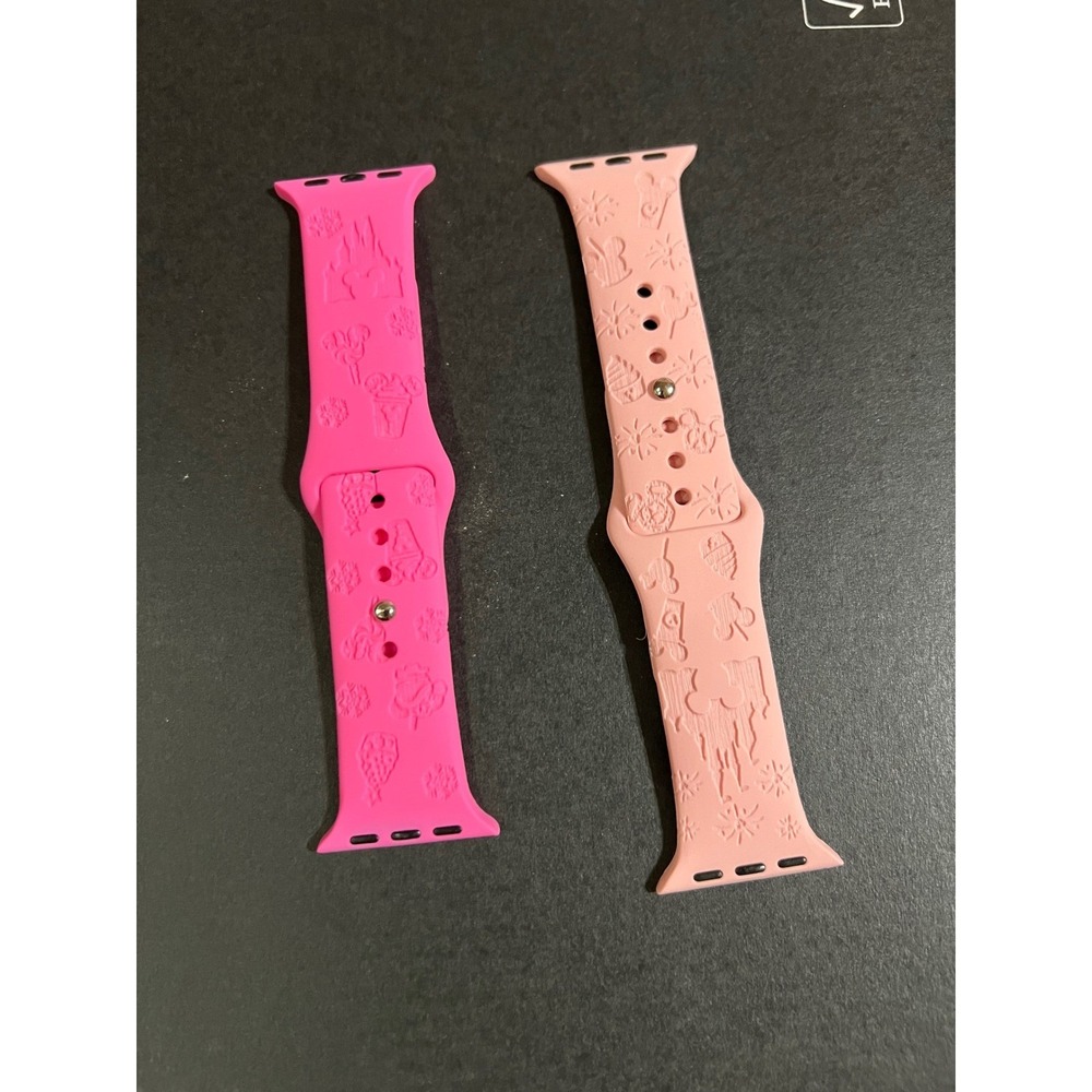 Disney Princess Castle Ice Cream Apple Watch Bands Set 38mm 40mm 41mm Pink Peach